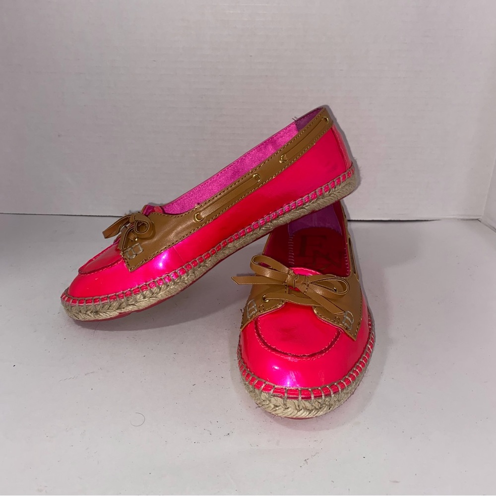 Enzo Angiolini Hot Pink Boat Shoe Loafer Size 8.5m